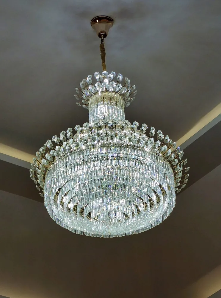 Crystal Flush-Mount Chandelier