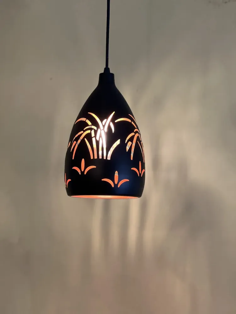 Cut-Out Black Pendant Light