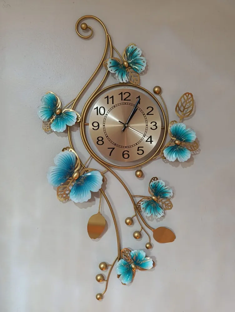 Enamel Butterfly Wall Clock
