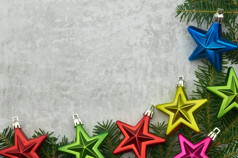 Glitter Star Ornaments, Rainbow Set of 12