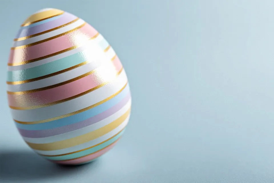 Gold Stripe Ceramic Egg
