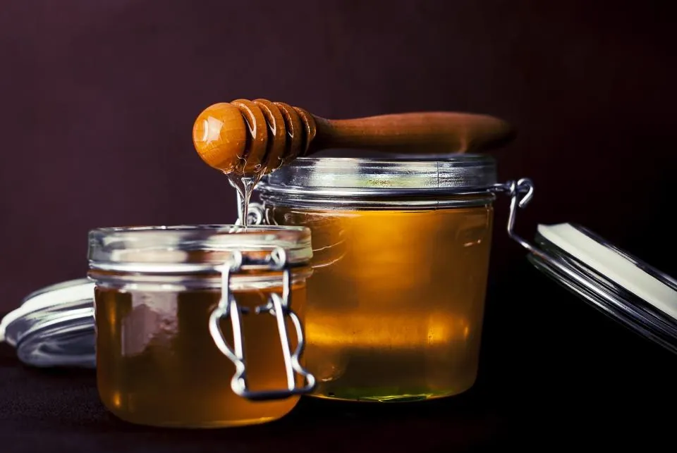 Honey Jar with Wooden Dipper