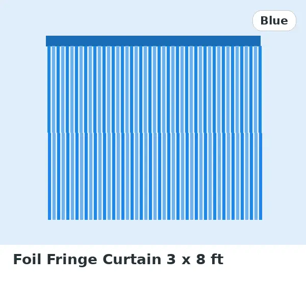 Foil Fringe Curtain 3 x 8 ft - Blue