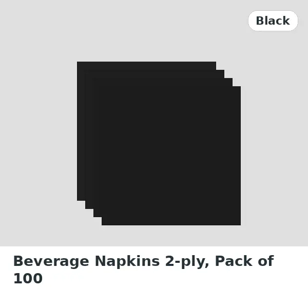 Beverage Napkins 2-ply, Pack of 100 - Black