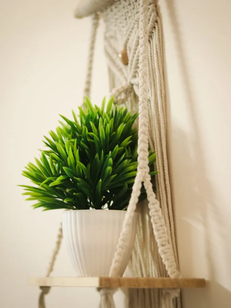 Macrame Plant Shelf Hanger