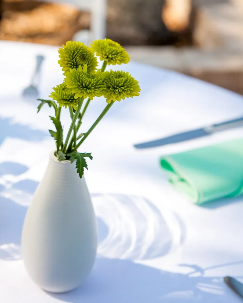 Matte White Teardrop Vase