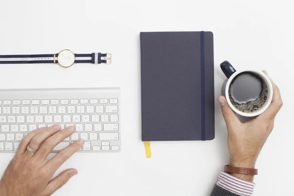 Navy Hardcover Notebook with Ribbon