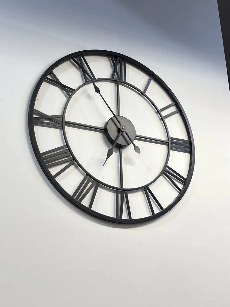 Open-Face Metal Wall Clock
