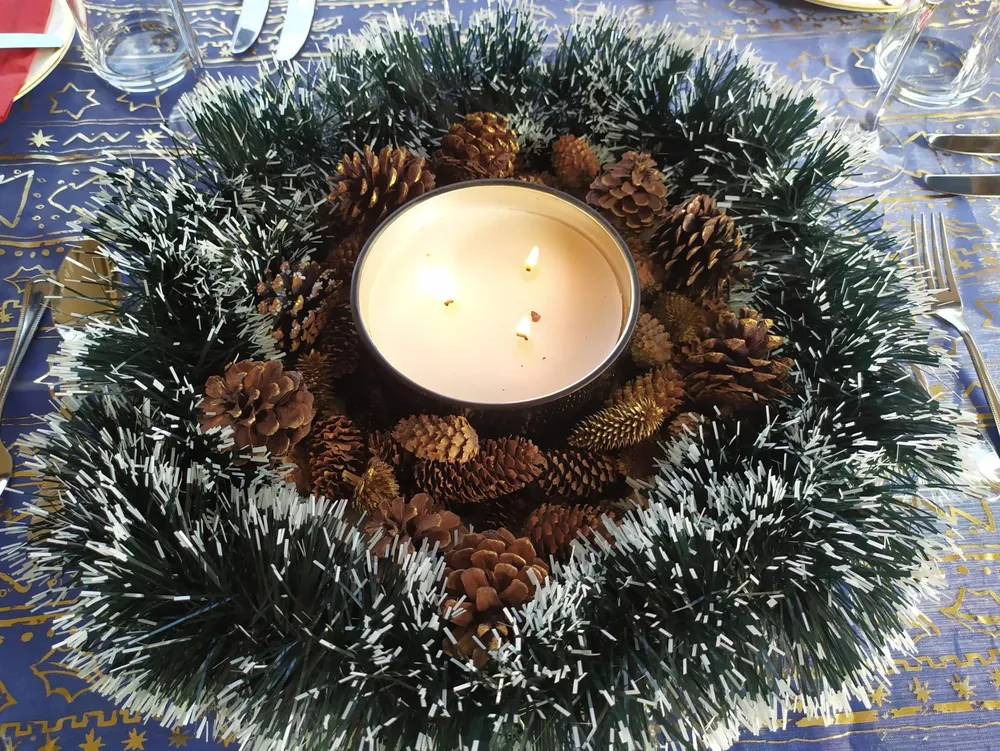 Pine Cone Candle Centerpiece Ring