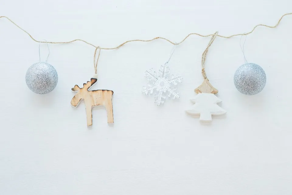 Scandi Wood Ornament Set, 12 pc