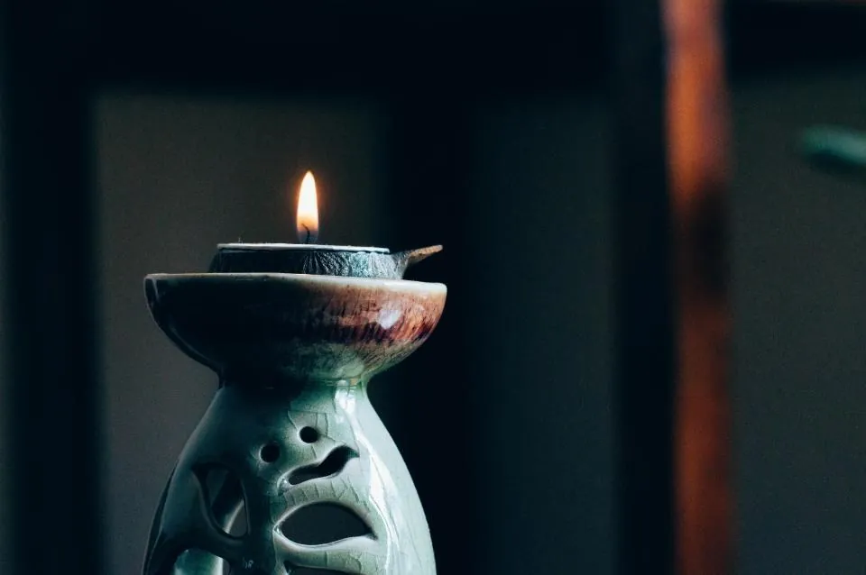 Teal Ceramic Oil Burner with Tealight