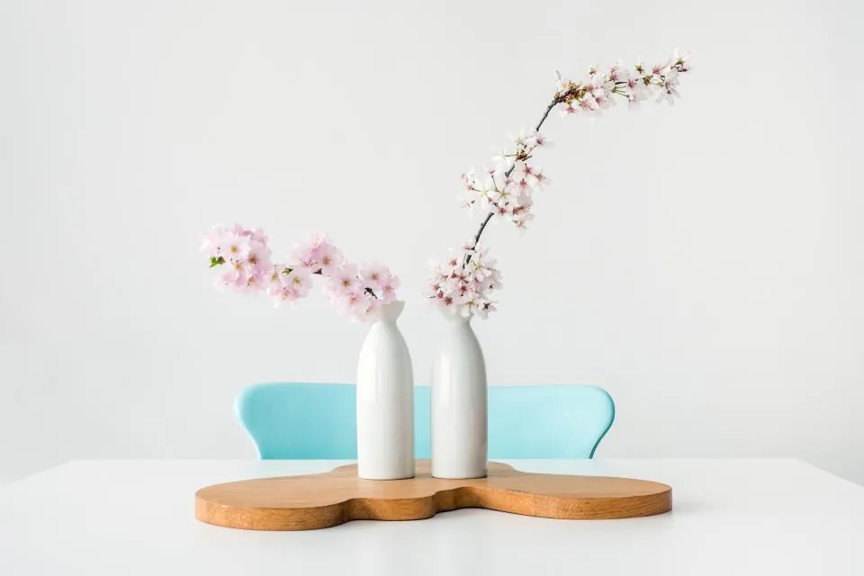 Twin Bud Vases on Cork Tray