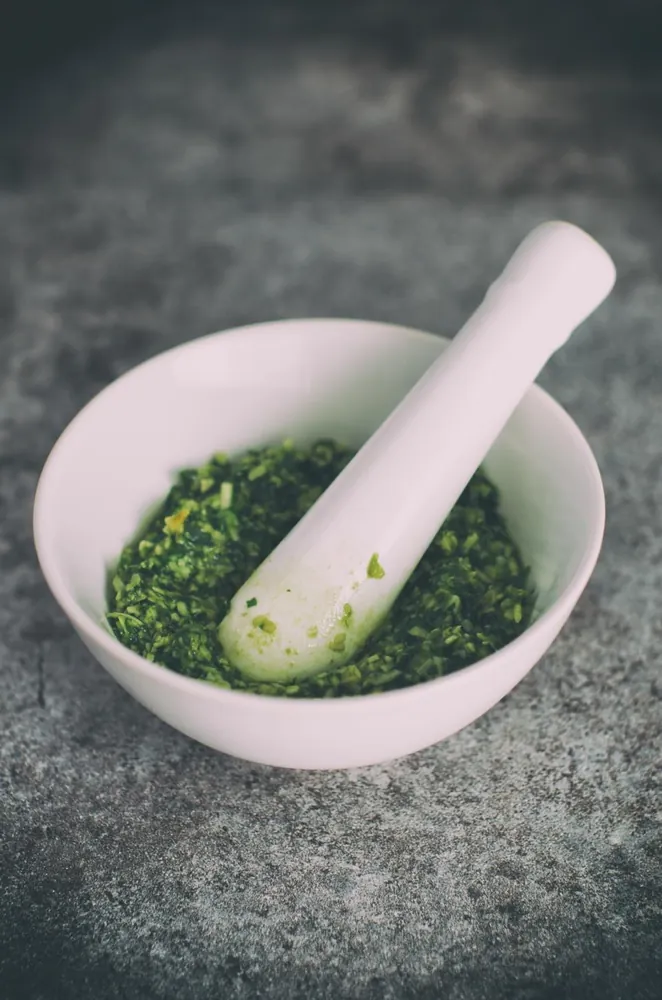 White Stoneware Mortar & Pestle